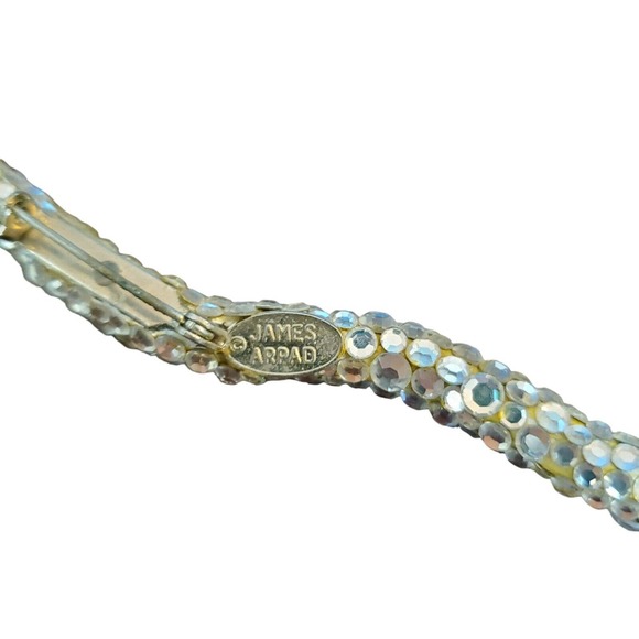Vtg Couture 1980s Snake Pin ~ JAMES ARPAD Pavee Swarovski Rhinestones - Picture 5 of 6